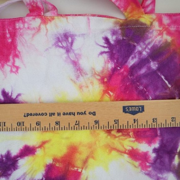 Tie Dye Canvas Tote Bag, Rainbow Tote Bag, Summer Tote Bag - Picture 3 of 4